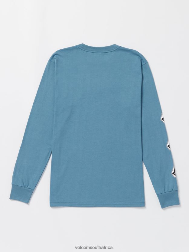 Z0ZR0849 New Fashion Men Iconic Stone Long Sleeve Tee- Indigo Ridge Volcom Clothing - Image 2