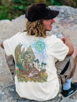 Z0ZR084 Off White Men Skate Vitals Wizard Short Sleeve Tee Volcom Clothing