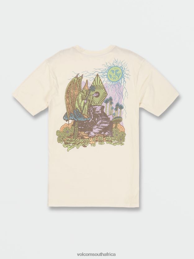 Z0ZR084 Off White Men Skate Vitals Wizard Short Sleeve Tee Volcom Clothing - Image 5