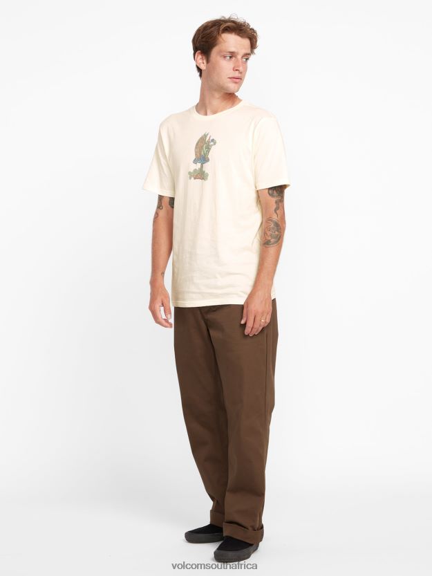 Z0ZR084 Off White Men Skate Vitals Wizard Short Sleeve Tee Volcom Clothing - Image 9