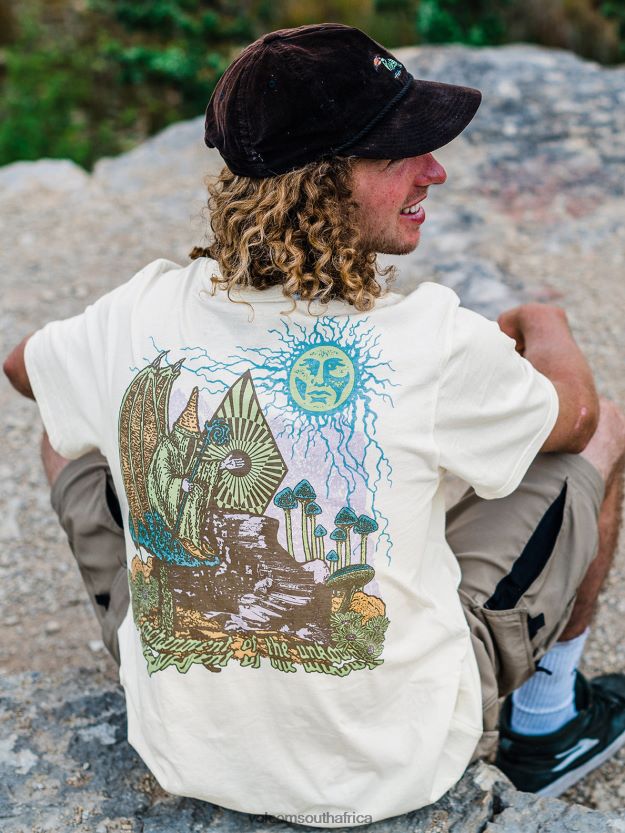 Z0ZR084 Off White Men Skate Vitals Wizard Short Sleeve Tee Volcom Clothing - Image 1