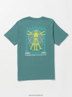 Z0ZR0853 Service Blue Men Utopic Short Sleeve Tee Volcom Clothing - Image 2