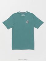 Z0ZR0854 Service Blue Men Iconic Stone Short Sleeve Tee Volcom Clothing