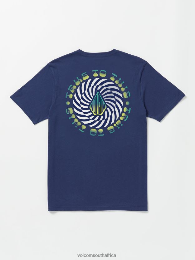Z0ZR0855 Estate Blue Men Iron91 Short Sleeve Tee Volcom Clothing - Image 2