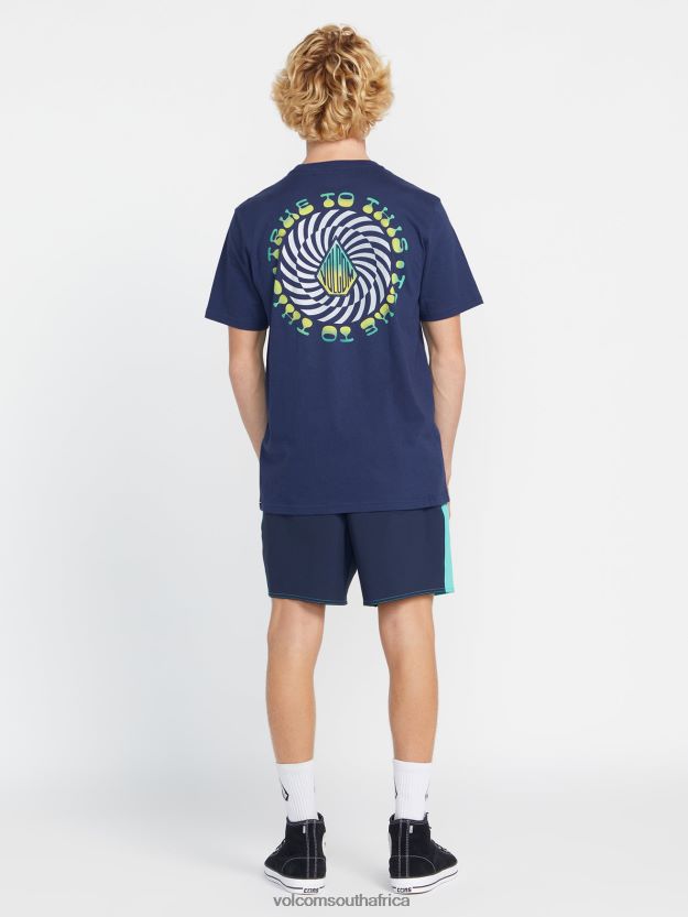 Z0ZR0855 Estate Blue Men Iron91 Short Sleeve Tee Volcom Clothing - Image 7