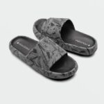 Z0ZR08583 Black White Men Stoney Cloud Slide Sandals Volcom Footwear