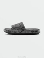 Z0ZR08583 Black White Men Stoney Cloud Slide Sandals Volcom Footwear - Image 5
