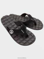 Z0ZR08584 Black White Men Recliner Sandals Volcom Footwear