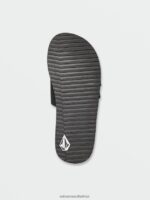 Z0ZR08587 Black White Men Recliner Slide Sandals Volcom Footwear - Image 2