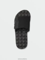 Z0ZR08587 Black White Men Recliner Slide Sandals Volcom Footwear - Image 10