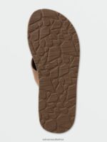 Z0ZR08589 Brown Khaki Men Victor Sandals Volcom Footwear - Image 2