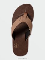 Z0ZR08589 Brown Khaki Men Victor Sandals Volcom Footwear - Image 6