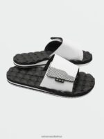 Z0ZR08603 White Men Recliner Slide Sandals Volcom Footwear