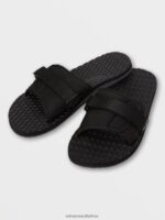 Z0ZR08605 Black Grey Men Eco Recliner Slide Sandals Volcom Footwear