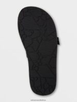 Z0ZR08605 Black Grey Men Eco Recliner Slide Sandals Volcom Footwear - Image 3