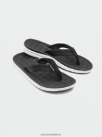 Z0ZR08609 Black White Men V.Co Draft Sandals Volcom Footwear