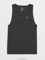 Z0ZR0861 Dark Black Heather Men Solid Heather Tank Volcom Clothing