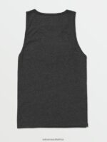 Z0ZR0861 Dark Black Heather Men Solid Heather Tank Volcom Clothing - Image 3