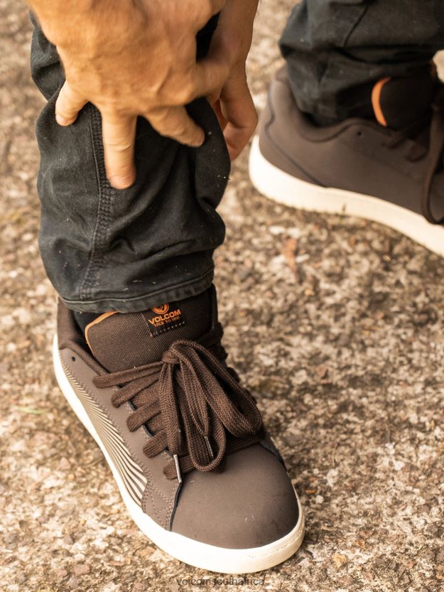 Z0ZR08628 Dark Brown Men Workwear Stone Op Art Shoes Volcom Footwear - Image 6