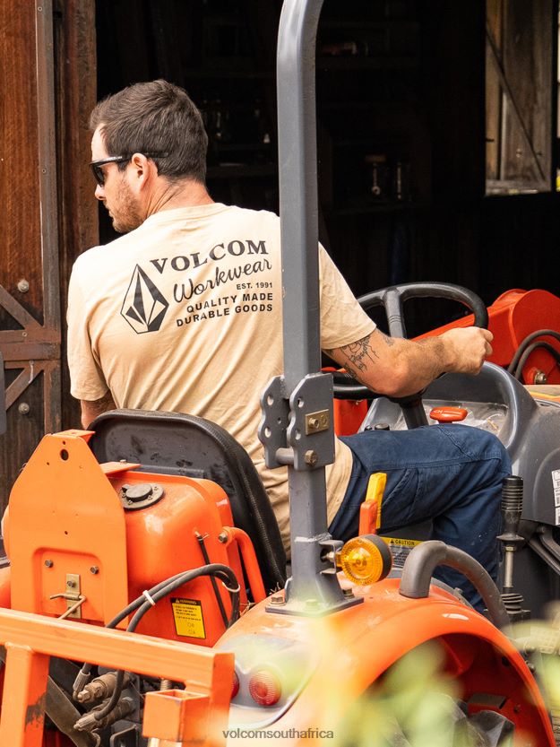 Z0ZR0862 Gravel Men Workwear Short Sleeve Tee Volcom Clothing - Image 11
