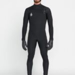 Z0ZR08635 Black Men Modulator 4/3mm Chest Zip Fullsuit Volcom Clothing