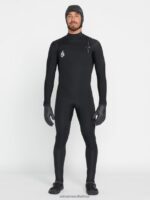 Z0ZR08635 Black Men Modulator 4/3mm Chest Zip Fullsuit Volcom Clothing