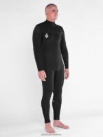 Z0ZR08635 Black Men Modulator 4/3mm Chest Zip Fullsuit Volcom Clothing - Image 6