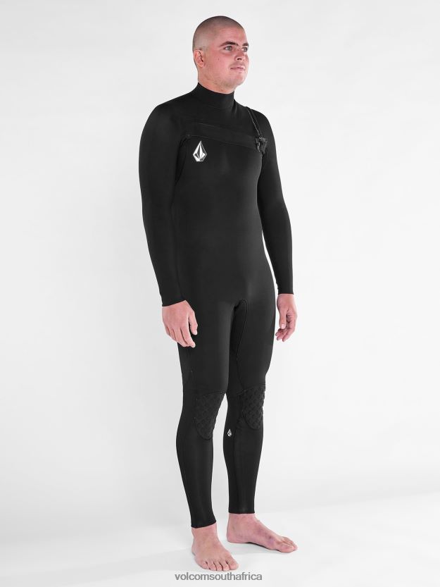 Z0ZR08635 Black Men Modulator 4/3mm Chest Zip Fullsuit Volcom Clothing - Image 6