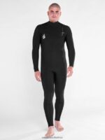 Z0ZR08637 Black Men Modulator 3/2mm Chest Zip Fullsuit Volcom Clothing - Image 12