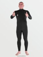 Z0ZR08637 Black Men Modulator 3/2mm Chest Zip Fullsuit Volcom Clothing - Image 15
