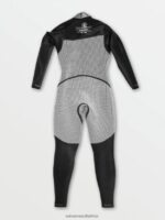Z0ZR08637 Black Men Modulator 3/2mm Chest Zip Fullsuit Volcom Clothing - Image 4