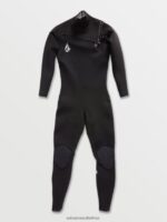 Z0ZR08637 Black Men Modulator 3/2mm Chest Zip Fullsuit Volcom Clothing - Image 9