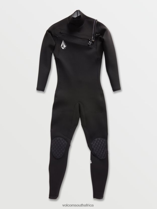 Z0ZR08637 Black Men Modulator 3/2mm Chest Zip Fullsuit Volcom Clothing - Image 9
