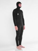 Z0ZR08639 Black Men Modulator 4/3mm Hooded Chestzip Fullsuit Volcom Clothing - Image 16