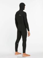 Z0ZR08639 Black Men Modulator 4/3mm Hooded Chestzip Fullsuit Volcom Clothing - Image 22