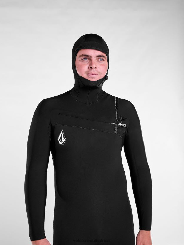 Z0ZR08639 Black Men Modulator 4/3mm Hooded Chestzip Fullsuit Volcom Clothing - Image 28