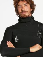 Z0ZR08639 Black Men Modulator 4/3mm Hooded Chestzip Fullsuit Volcom Clothing - Image 49