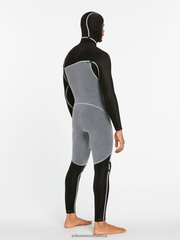 Z0ZR08639 Black Men Modulator 4/3mm Hooded Chestzip Fullsuit Volcom Clothing - Image 8