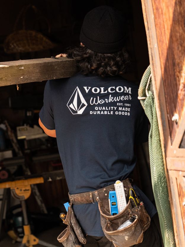 Z0ZR0863 Navy Men Workwear Short Sleeve Tee Volcom Clothing - Image 11