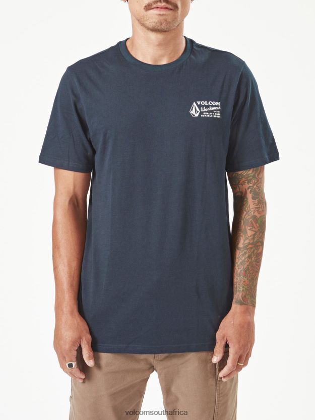 Z0ZR0863 Navy Men Workwear Short Sleeve Tee Volcom Clothing - Image 13