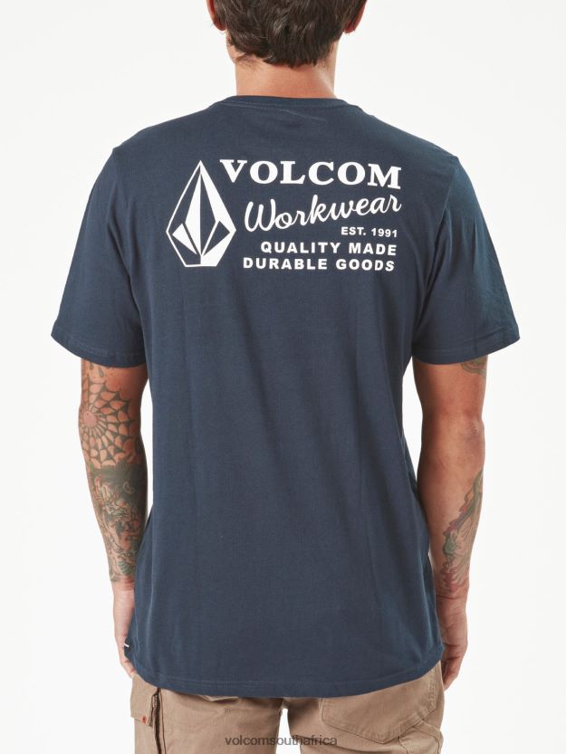 Z0ZR0863 Navy Men Workwear Short Sleeve Tee Volcom Clothing - Image 15