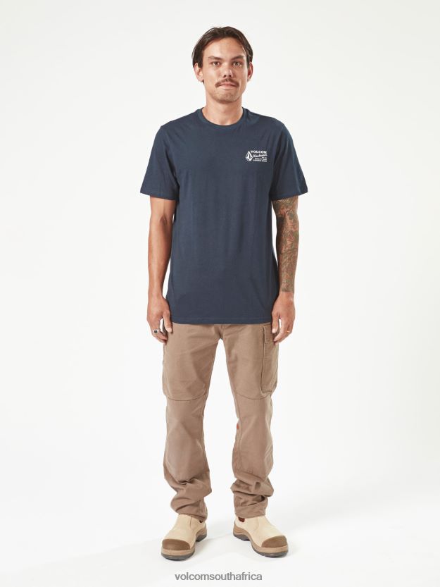 Z0ZR0863 Navy Men Workwear Short Sleeve Tee Volcom Clothing - Image 6