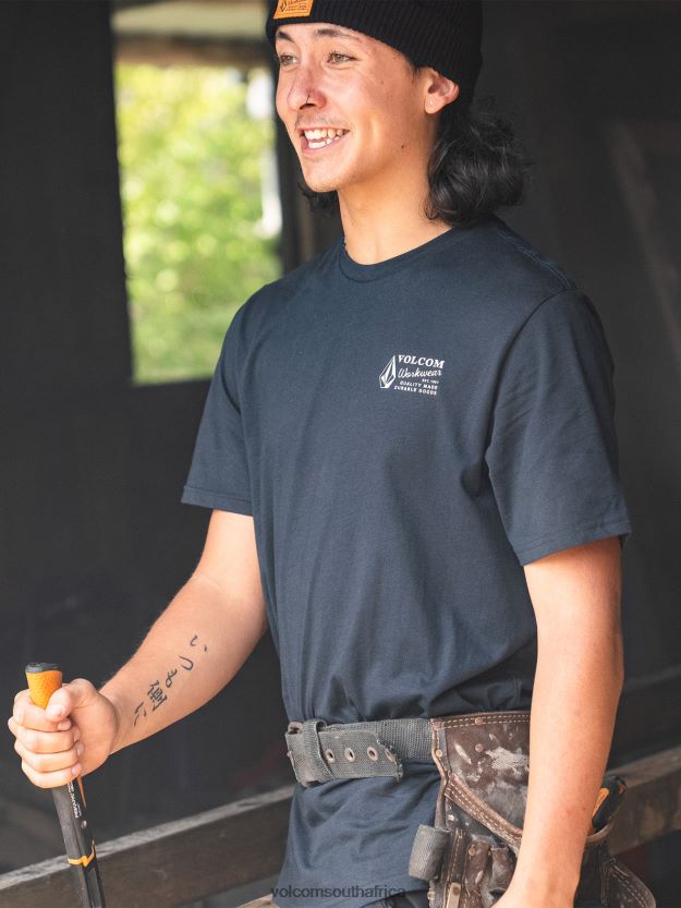 Z0ZR0863 Navy Men Workwear Short Sleeve Tee Volcom Clothing - Image 10