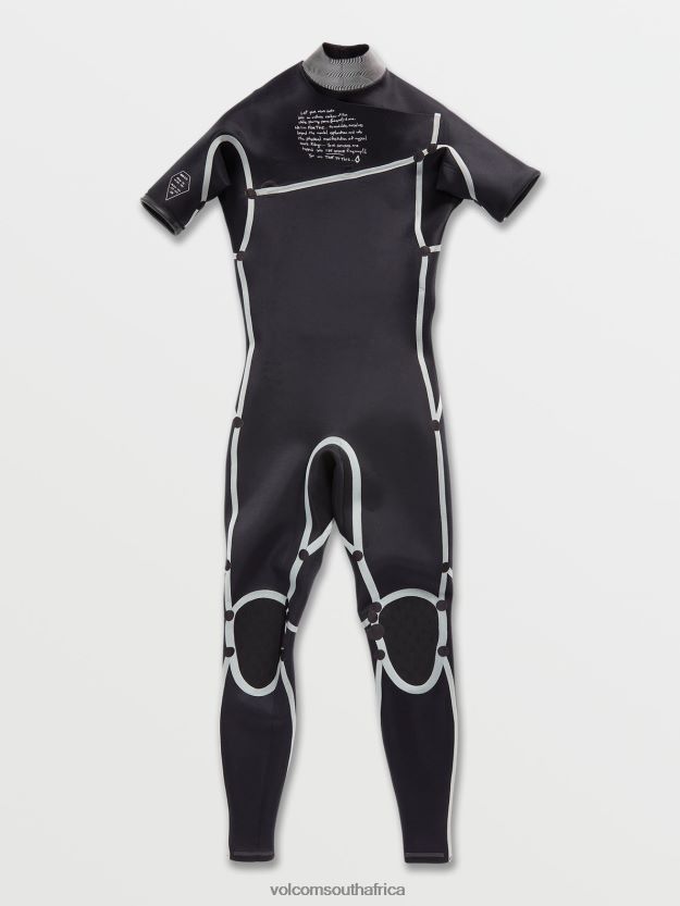 Z0ZR08642 Black Men Modulator 2/2mm Short Sleeve Fullsuit Volcom Clothing - Image 25