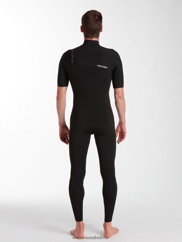 Z0ZR08642 Black Men Modulator 2/2mm Short Sleeve Fullsuit Volcom Clothing - Image 6