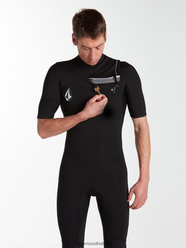 Z0ZR08642 Black Men Modulator 2/2mm Short Sleeve Fullsuit Volcom Clothing - Image 58