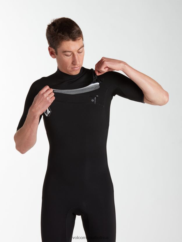 Z0ZR08642 Black Men Modulator 2/2mm Short Sleeve Fullsuit Volcom Clothing - Image 60