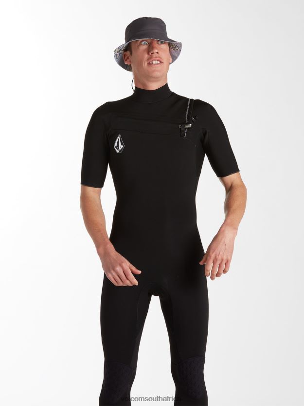 Z0ZR08642 Black Men Modulator 2/2mm Short Sleeve Fullsuit Volcom Clothing - Image 76