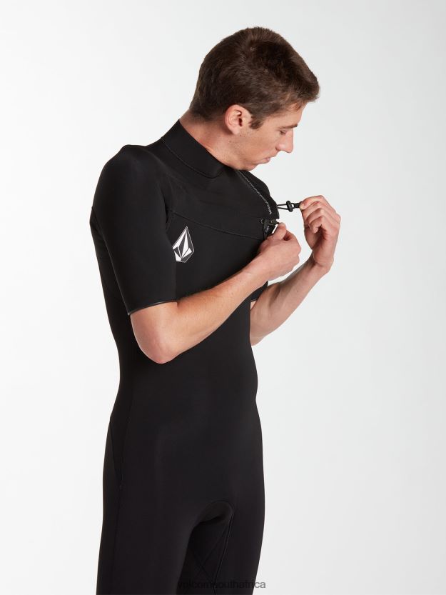 Z0ZR08642 Black Men Modulator 2/2mm Short Sleeve Fullsuit Volcom Clothing - Image 10