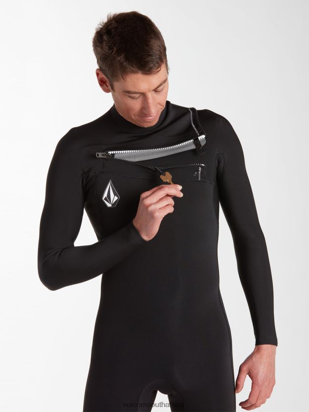 Z0ZR08643 Black Men Modulator 2/2mm Long Sleeve Springsuit Volcom Clothing - Image 9